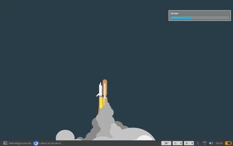 Preview image from ClockworkPi forum for “Volume and brightness on-screen display”
