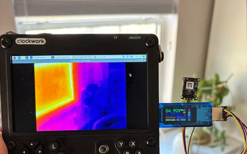 Preview image from ClockworkPi forum for “FLIR Lepton 3.5 on a PureThermal Mini Pro (peterj)”