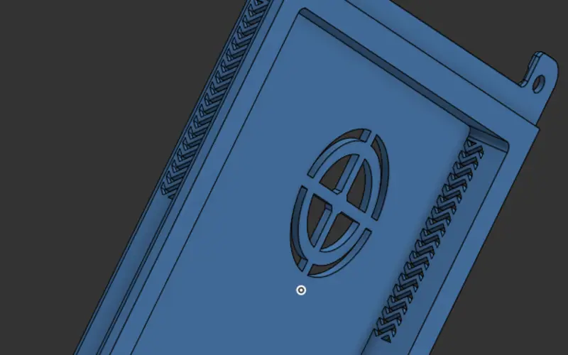 Preview image from ClockworkPi forum for “Rear Armor cover for the AIO v2 and a CM5 active cooler”