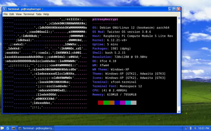 Preview image from ClockworkPi forum for “TwisterOS 6.12.y image”