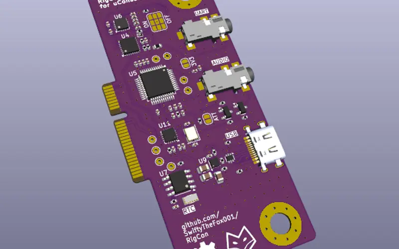 Preview image from ClockworkPi forum for “RigCon — DigiRig-style rig interface card”