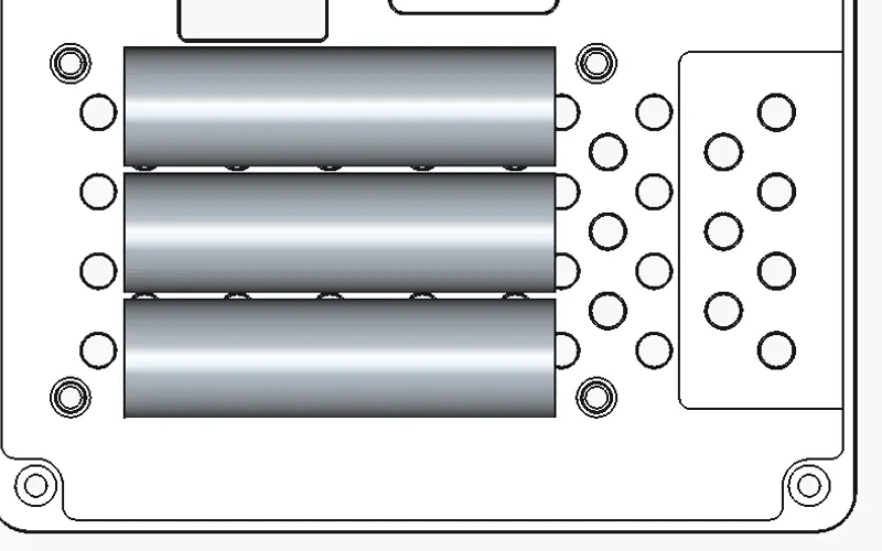 Preview image from ClockworkPi forum for “Three 18650s in the stock case — a fit study”
