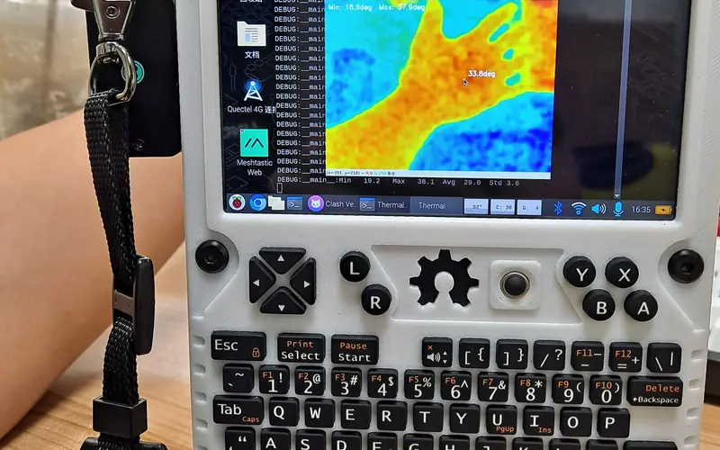 Preview image from ClockworkPi forum for “Waveshare Thermal USB Camera (C) on the uConsole”